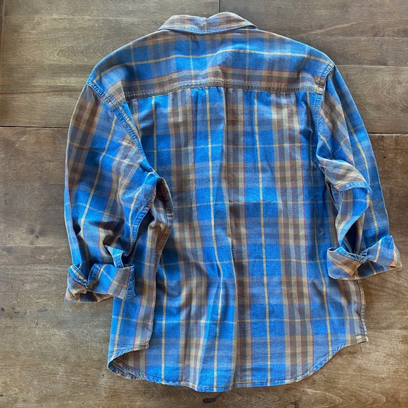 Vintage 80s 90s Liz Claiborne Button Down Cotton Plaid Shirt - Picture 4 of 4